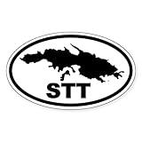 CafePress St. Thomas STT Map Oval Sticker Oval Car Bumper Sticker