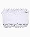Reebok Men's Low Cut Socks - 10 Pack Stretch Performance Basic No Show Socks - Flat Athletic Socks for Men (Shoe Size 6-12.5), Size 6-12.5, All White