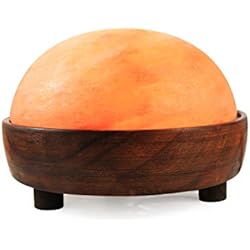 Lampara De Sal Ubicacion Lámpara Sal Himalaya Natural 100% Reduce el Estrés Purifica el Aire Reduce Síntomas de Alergia Mejora la respiración y el sueño (Media luna)