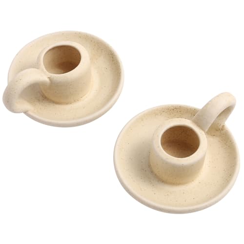 Angoily Coffee Table Decor 2 Pcs Nordic Style Candle Holders Ceramic Candlesticks Candlestick Holders for Taper Candles,Taper Candle Holders Desktop Ornaments Home Decor,Weddings Home Decor