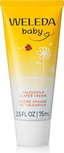 Image of Weleda Baby Calendula Diaper Cream, 2.8 Fluid Ounce, Plant Rich Protection with Calendula, Chamomile, Sweet Almond Oil, Lanolin and Zinc Oxide