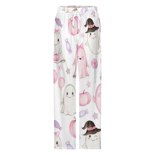 Pink Cute Spooky Pajama Pants for Man Woman Classic Couple Home Lounge Pants Sleepwears Prensents4