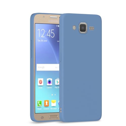 Image of Outlouders Back Cover for Samsung Galaxy J7 2015 / J7 / J7 Nxt | Camera Protection | Durable Soft Matte Silicone Bumper Case (Aqua Blue)
