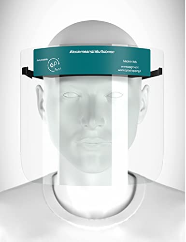 VISIERA PROTETTIVA-VISOR- CERTIFICATA CE - DPI II CAT. Protezione completa da schizzi e droplets. Prodotta in Italia con materiali di alta qualiTà e resistenti. Sanificabile e riutilizzabile.