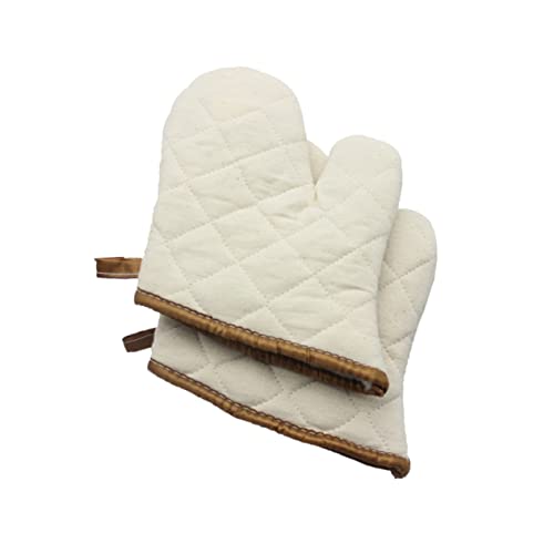Ciieeo 2Pcs Heat Resistant Cotton Kitchen Gloves Scald Oven Mitts for Cooking Baking Flexible Comfortable Present for Home Chefs