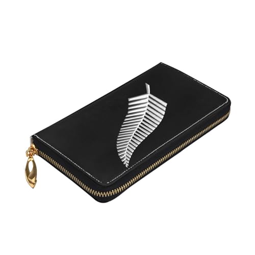 New Zealand Maori Fern Leather Long Clutch Wallet4