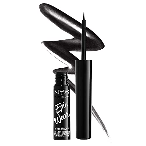 Nyx Professional Makeup Epic Wear Metallic Liquid Liner, Long-Lasting Waterproof Eyeliner - Black Metal #TOP3