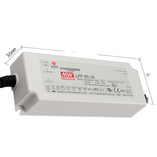 Driver LED LPF 90W 4.5A Transformateur AC-DC LPF-90-20 étanche avec boîtier PFC IP30