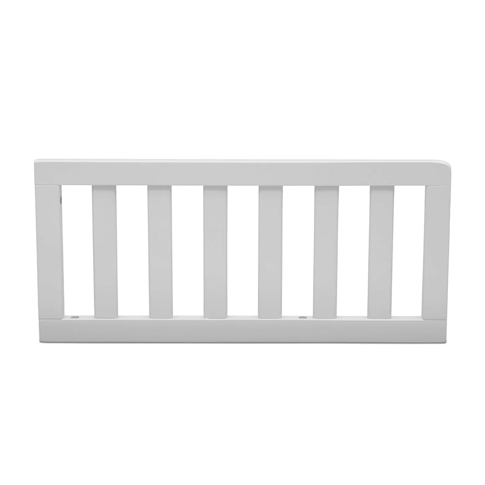 Image of Toddler Bed Safety Guard Rail Compatible with Delta Children Convertible Cribs - Solid Wood Rail for Convertible Crib to Toddler Bed Conversion - Safety Guard Rail (Bianca White - 130, #0080)