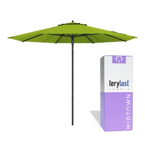 Image of Midtown Umbrellas Push and Pop - 10 Ft Patio Umbrella, Pear Canopy