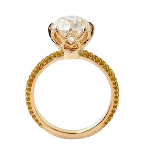 Bague moissanite en argent 925 anti-ternissement femme