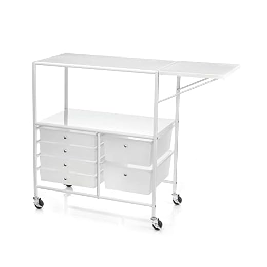 Essex Drawers & Rolling Storage Cart with Tray by Recollections, White