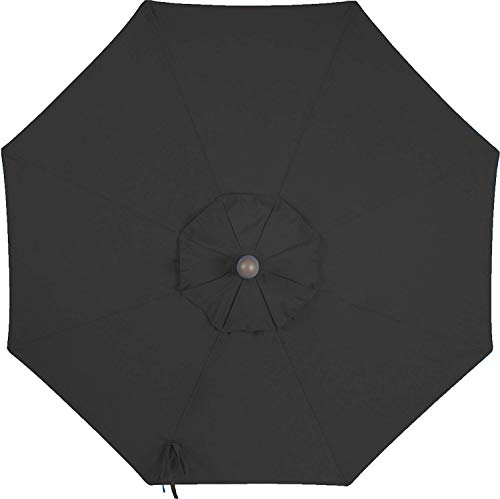 Bayside21 Black Umbrella Replacement Canopy for 9 ft 8 Ribs Outdoor Patio Umbrella, Vented Canopy, Fade Resistant, UPF 50+ Sun Protection, Canvas Black