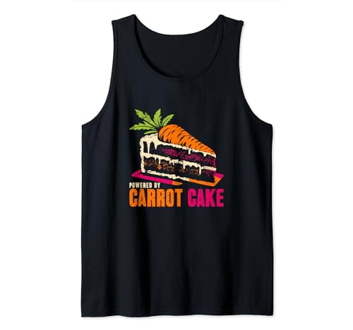 Alimentado por Carrot Cake - Vintage Baking Sweet Food Lover Camiseta sin Mangas