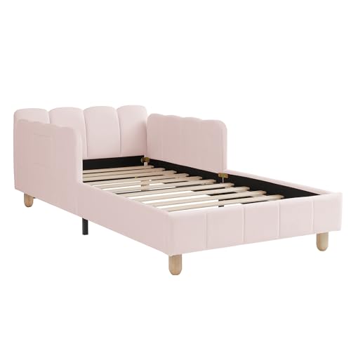 Cama de seguridad de 90x200 rosa para transformar el dormitorio infantil 8
