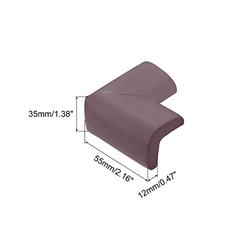 Image of uxcell Corner Guards Edge Protectors, 12Pack Foam Safety Bumper L Shape, 55mm /2.16 inch(L) for Furniture Corner Table Edge Guard, Brown