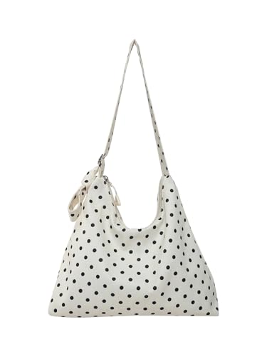 Bolso tote femenino con lunares y correa ajustable miniatura 5