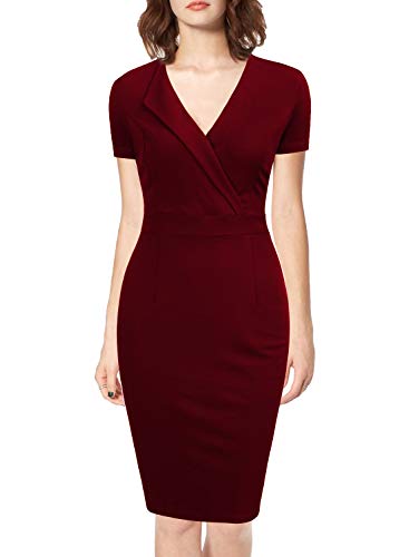 maroon office dress