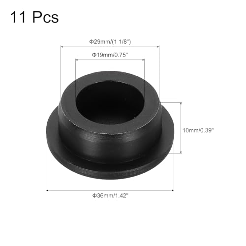 Image of MECCANIXITY 11pcs T-Shaped Silicone Plugs 29mm 1-1 /8 Inch Dia Snap in Plug Hole Seal Cover Round Rubber Stopper for Kitchen Rubber Bulkheads Waterproof Sealing Plugs Black