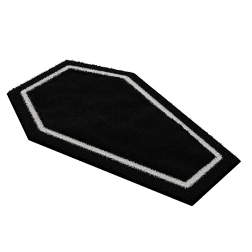 WITTIZA Sarg-Badematte – schwarz-weißer Gothic-Badezimmerteppich, rutschfeste, schnell trocknende Mikrofaser… – Ansicht 1
