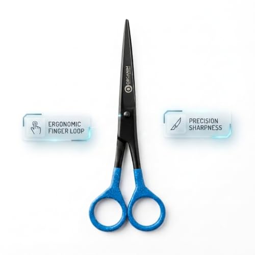 Image of Organim Premium 6.5-Inch Hair Cutting Scissors - Sharp Blade Barber Shears for Hair Styling, Professional Quality Salon Scissors (Black)