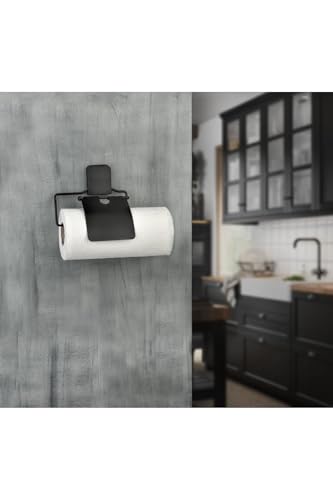 Yapışkanlı Kağıt Rulo Havluluk Peçetelik Havlu Kağıtlık Mat Siyah Banyo Mutfak Düzenleyici