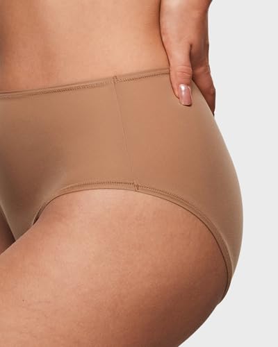 Image of INLYRIC Women's Inbarely Soft Full Briefs - Mid Waist Underwear Breathable Stretch Tagless Ladies Panties 3 Pack
