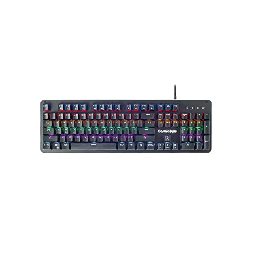 Cosmic Byte CB-GK-12 Neon Rainbow Backlit Mechanical Keyboard with Blue Switch (Black)