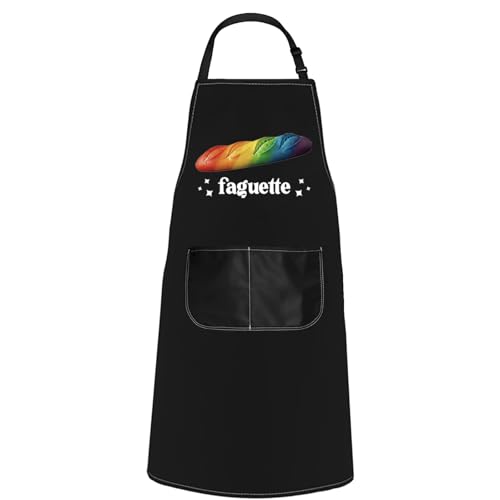 POFULL Baguette Lover Gift French Gay Joke Gift LGBT Pride Merch LGBT Apron Faguette Apron With...