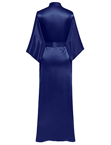 Image of PRODESIGN Satin Kimono Robe Women Long Silky Kimono Bathrobe Sleepwear Wedding Bridesmaid Robe