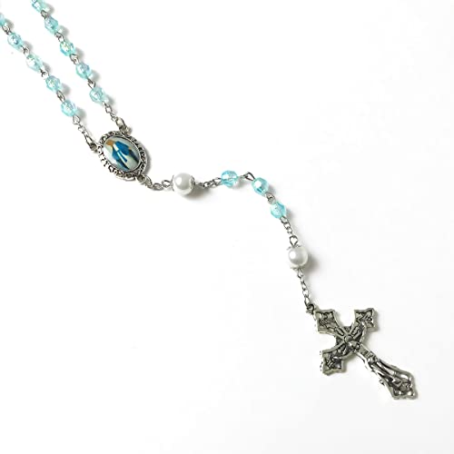 Our Lady of Grace Luminous Rosary Beads - Catholic Rosary for Women, Acrylic Rosario Necklace4