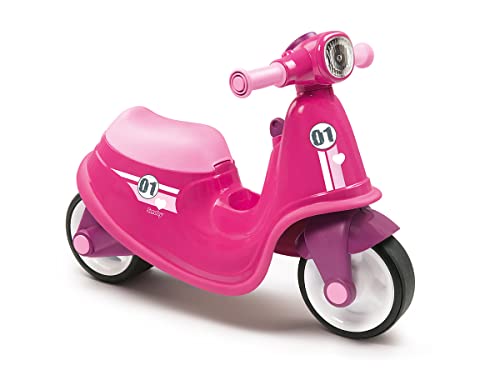 Smoby - Porteur Scooter Rose - Pour Enfant Dès 18 Mois - Roues Silencieuses - Coffre à Jouets - 721002