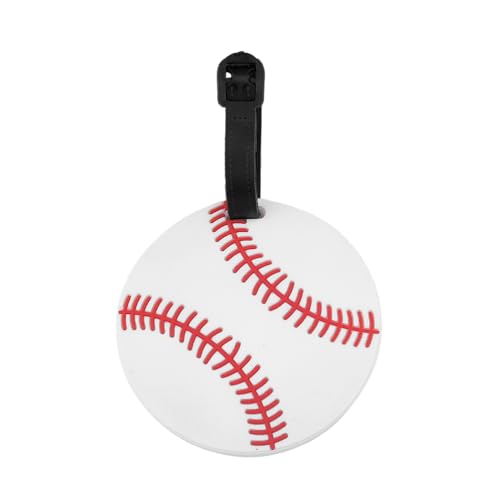 Baseball Luggage Tags for Suitcases Label Bag Tags Sports Baggage Tag for Travel ID Round PVC Luggage Tag for Boys Girls Baseball Name Labels for Backpacks Travel Name ID Label Accessories