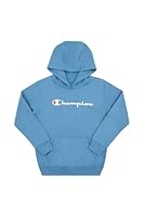 Champion Kids Script Hoodie, Antique Blue, 12