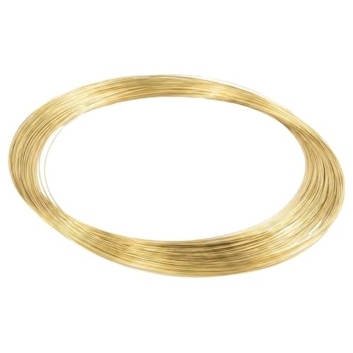 Image of Beadsnfashion 60 Meter Brass Craft Wire DIY Gold Color Wire for Jewellery Making, Beading, Flower Making, Hobby Crafts and School Project (Gold, 28 Gauge (0.32mm))