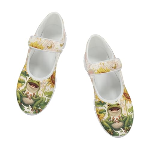 Coloranimal Flats for Women Mey Jane Shoes Womens Shoes Dressy Casual Slip On Shoes Buckle Strap Walking Shoes Mesh Ballet Flats White Sole2