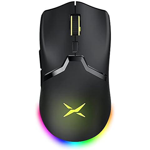 DeLUX M800PRO Wireless Gaming Mouse with PAW 3370 Sensor, Multi-Device Connection, TTC Encoder Wheel, 19000DPI, 70 Grams Lightweight, 56 Hrs Battery, 6 Programmable Buttons and LOD Adjustment(Black) Cover