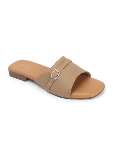 Image of CHINRAAG Flat Sandal for women and Girl's Colour : Beige