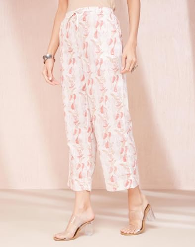 Fabindia Women's Regular Casual Pants (1037227Peach_Peach