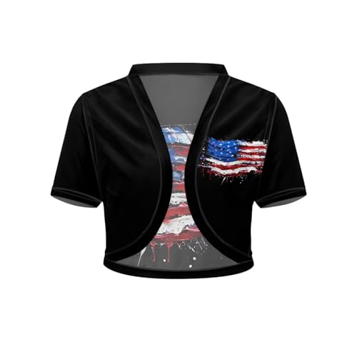 Image of Women's Shrug Short Sleeve Bolero Open Front Knit Party Tulle Cardigan Cropped Cardigan Shoulder Cover Up