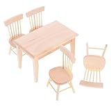 SUPVOX Retro Stil Rotes Holz Sitzgruppe Stabile Kleine Holzstühle als Deko und DIY Zubehör Leichte...