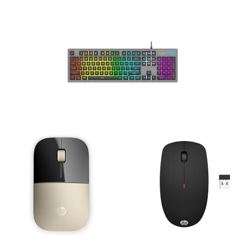 Image of HP K500F Backlit Membrane Wired Gaming Keyboard with Mixed Color Lighting, Metal Panel with Logo Lig