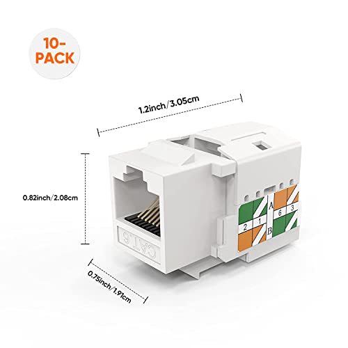 CableCreation Cat6 Keystone Jacks 10-Pack RJ45 Female miniatura 2