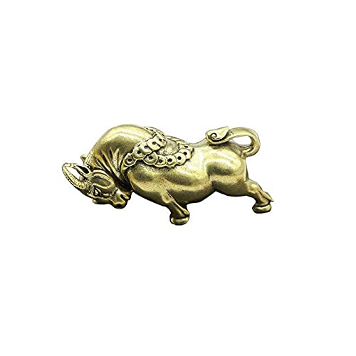 Sculpture taureau en laiton pour bureau et décoration Feng Shui