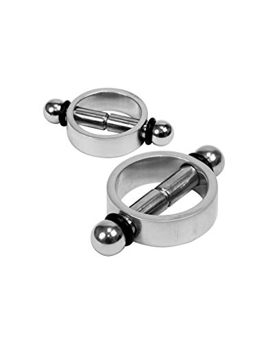 Rimba Bondage Play Magnetic Nipple Clamps Argent Ø 2.5