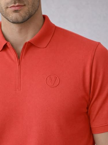 Image of Veirdo Men's Regular Fit Interlock Polo T-Shirt, Cotton Fabric, Half Sleeves,Stylish Collared Neck, Perfect for Casual and Office Wear, Soft, Comfortable (S-2XL)