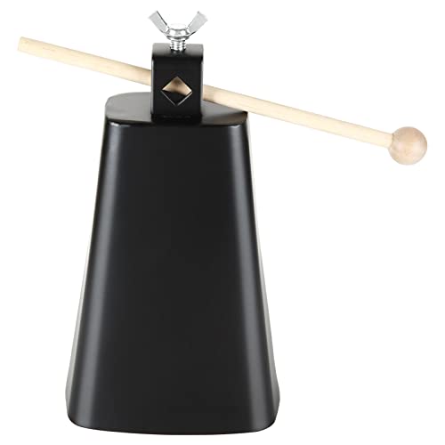 7 inch Metal Steel Cow Bell with Wooden Stick, Noise Maker Cowbell with Handle, Percussion Instrument, Musical Training Tool, Cheering Bell for Sports Events, Weddings - Thumbnail 4