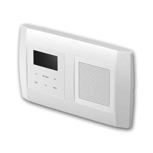Radio da incasso LOGIQ con altoparlante RMS da 2 W, DAB+, FM e Bluetooth, display OLED, sveglia e timer di spegnimento, fornita con cornice bidirezionale BOLD, bianca