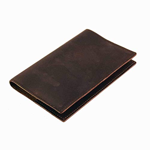 Handcrafted Leather Military Log Book Cover, In Dark Brown Leather, For Standard 5 X 8 Green Record Book #TOP2