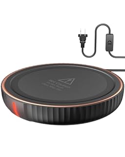 HouseGem Large Candle Warmer Plate - Coffee Cup Mug Warmer for Desk, Candle Melter, Electric Mug Heater for Beverages, Milk & Tea, Coffee Accessories Ideal Gifts Keep Cup Warm (Black)